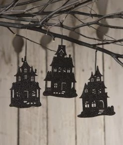 Bethany Lowe Haunted House Silhouette Ornaments
