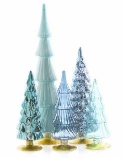 Cody Foster Heavenly Blue Candy Glass Trees, Large New!