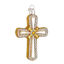 Old World Christmas Holy Cross Glass Christmas Ornament