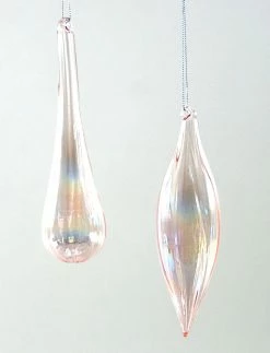 Katherine's Collection Iridescent Glass Drop & Finial Ornaments New!