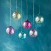 Glitterville New! Iridescent Ripple Glass Ball Ornaments, Jewel Tone