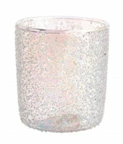 TheHolidayBarn.com New! Jim Marvin Beaded Glass Opalescent Votive Holders, Set Of 4