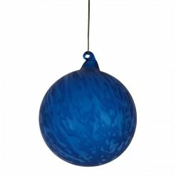 TheHolidayBarn.com New! Jim Marvin Blue Marble Ice Glass Ball Ornaments