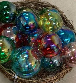 TheHolidayBarn.com Jim Marvin Blue Bottle Glass Ball Ornaments