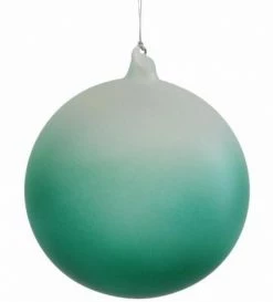 TheHolidayBarn.com Jim Marvin Frosted Glass Teal Ball Ornaments