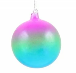Winward New! Jim Marvin Green, Blue, Fuchsia Glass Ball Ornaments