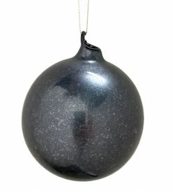 TheHolidayBarn.com Jim Marvin Silver Black Glass Ornaments New!
