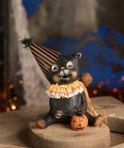 Bethany Lowe Jinx Halloween Cat In Party Hat