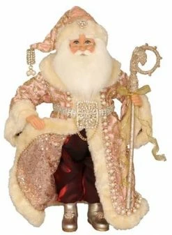 Karen Didion Elegant Pink Santa New!