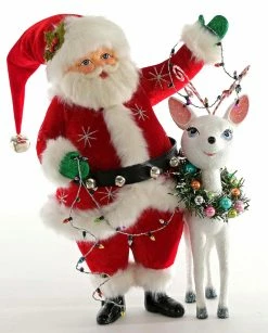 Katherine's Collection Mistletoe Santa With Reindeer