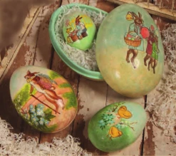 Bethany Lowe Paper Mache Easter Nesting Eggs