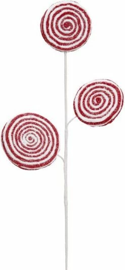Mark Roberts Lollipop Spray - Red & White Swirl - Set Of 3