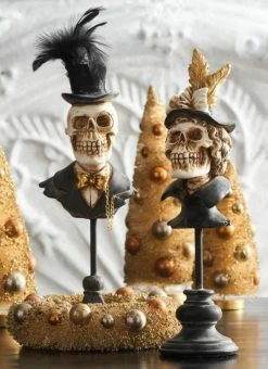 TheHolidayBarn.com Lord & Lady Skeleton Bust New!