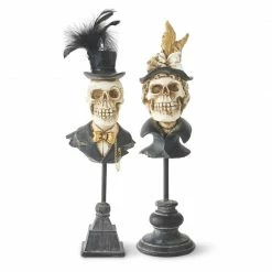 TheHolidayBarn.com Lord & Lady Skeleton Bust New!