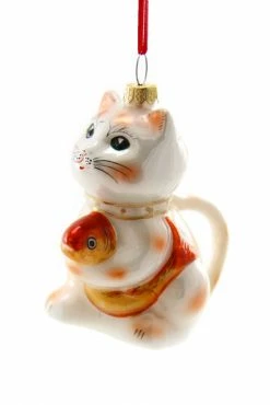 Cody Foster Lucky Cat With Goldfish Ornament
