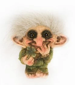 TheHolidayBarn.com Lucky Troll With Four Leaf Clover New!