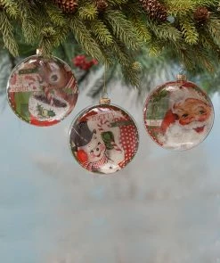 Bethany Lowe Retro Christmas Disc Ornaments New!