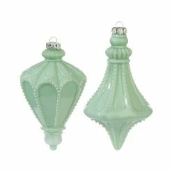 Raz Green Milk Glass Ornaments