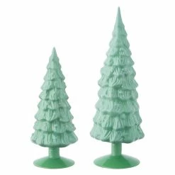 Raz New! Green Milk Glass Christmas Trees