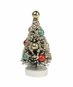 Bethany Lowe Mini Decorated Bottle Brush Trees - Set Of 6