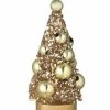 Bethany Lowe Mini Gold Bottle Brush Trees, Set Of 6 New!