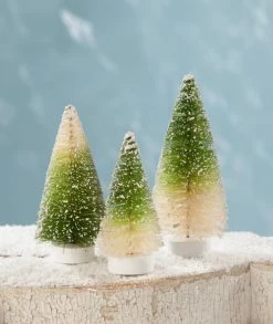 Bethany Lowe New! Mini Green Ombre Bottle Brush Trees