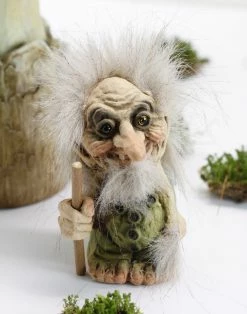 TheHolidayBarn.com New! Old Troll With Walking Stick