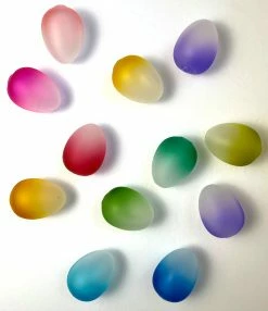 TheHolidayBarn.com New! Frosted Ombre Glass Eggs