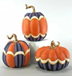 Katherine's Collection Orange & Purple Patterned Pumpkins