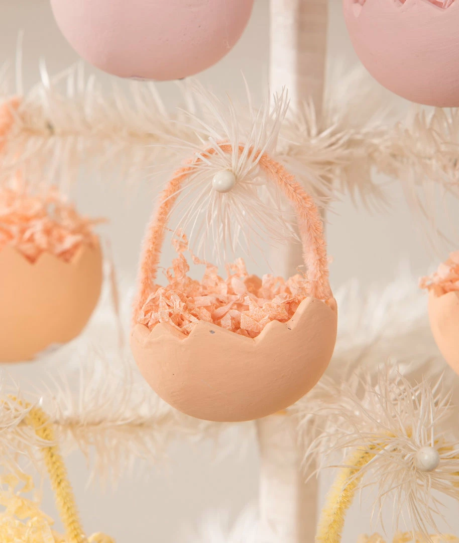 Bethany Lowe New! Orange Cracked Egg Basket Ornaments, Set Of 6 3 Bethany Lowe New! Orange Cracked Egg Basket Ornaments, Set Of 6