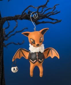 Bethany Lowe New! Orange Oliver Bat Ornament