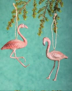 The Holiday Barn Recycled Paper Flamingo Ornaments Cody Foster