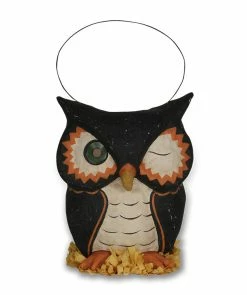 Bethany Lowe Paper Mache Owl Bucket
