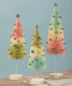 Bethany Lowe New! Pastel Confetti Bottle Brush Trees