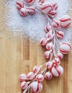 Raz New! Peppermint Candy Swirl Ball Garland