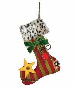TheHolidayBarn.com Petite Noel Stocking Accent Pillow Christmas