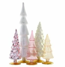 Cody Foster Pink & Pearl Candy Glass Trees New!