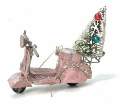 Cody Foster Vintage Pink Scooter With Christmas Tree Ornament