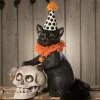Bethany Lowe Purr-fect Catch Cat With Skull