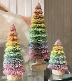 TheHolidayBarn.com Rainbow Bottle Brush Trees