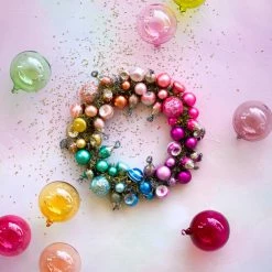 Glitterville Rainbow Ornament & Tinsel Wreath