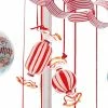 Raz Red & White Striped Candy Glass Ornaments