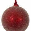 ShiShi Red Sugared Glass Ball Ornaments, 6