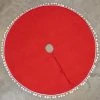 Ragon House Red Tree Skirt With White Pom Poms, 50"