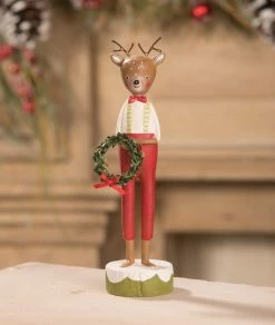Bethany Lowe Reindeer Boy With Wreath New!