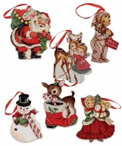 Bethany Lowe Retro Christmas Dummy Board Ornaments