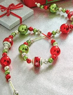 Raz Retro Christmas Glass Ball Garland New!