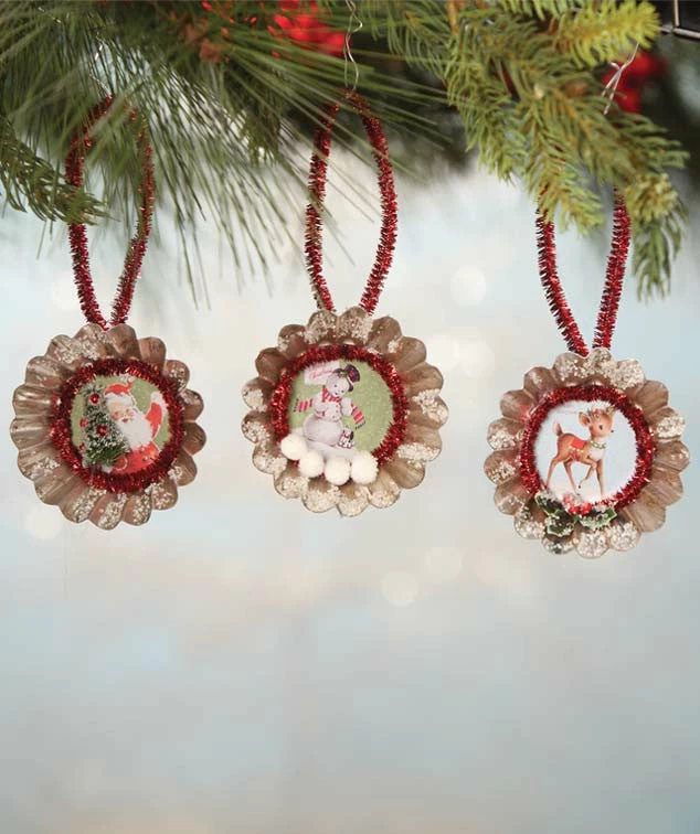 Bethany Lowe Retro Jello Mold Ornaments With Christmas Images 3 Bethany Lowe Retro Jello Mold Ornaments With Christmas Images