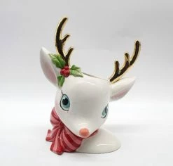 TheHolidayBarn.com Retro Reindeer Vase