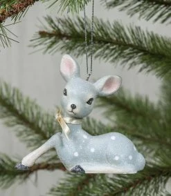 Ragon House Retro Resting Blue Deer Ornament